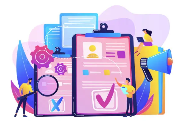 Illustration med en person som arbejder med digital kommunikation